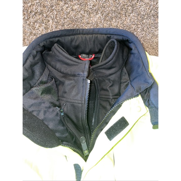 Castle Mens Motorcycle Jacket Green/Black Size XL Padded Double Lined - Picture 8 of 9